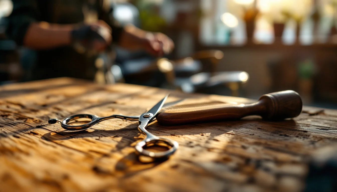 How To Find A Good Barber UK — A close-up shot of a UK barber using scissors and a comb to shape a client’s h