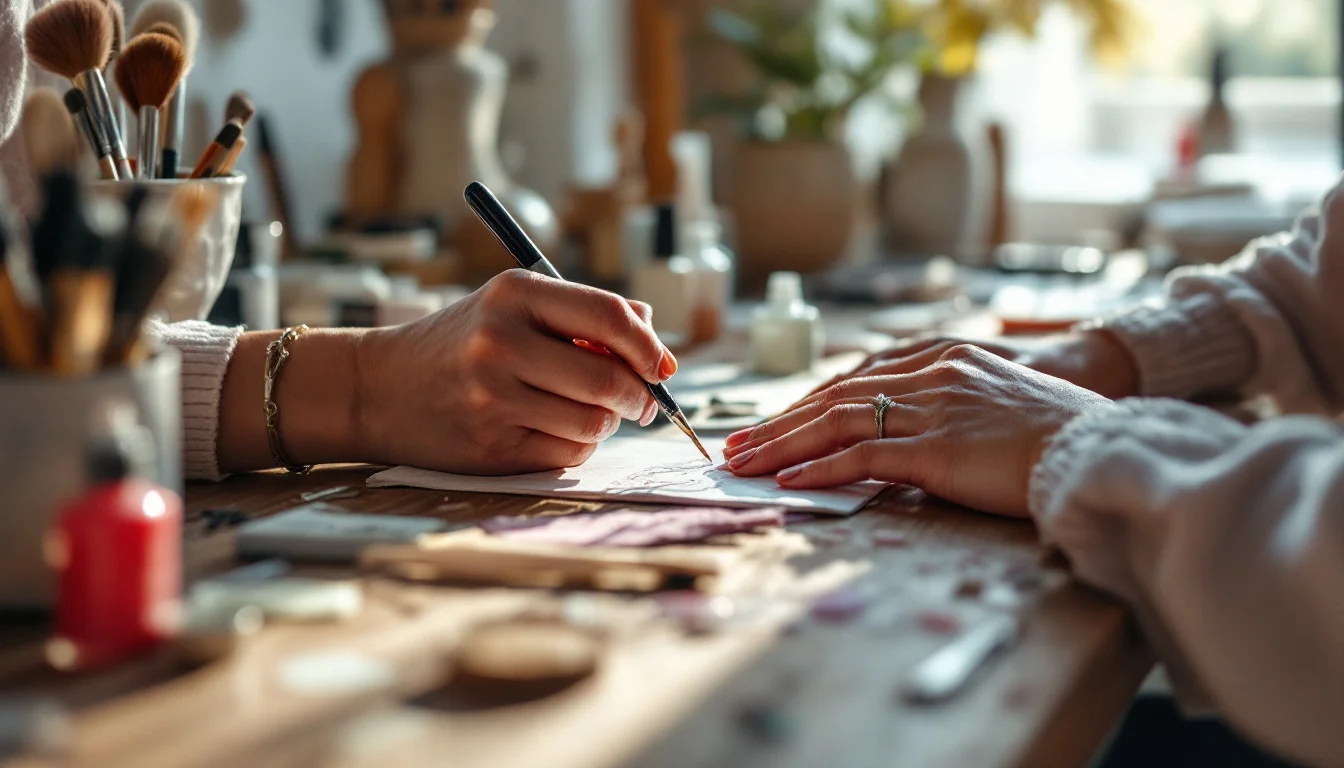 Nail Salon Prices UK 2026 — Close-up of a nail technician applying intricate nail art to a client's hand in 